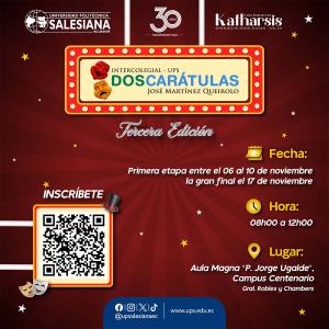 Afiche promocional del Intercolegial de Teatro: Dos Carátulas